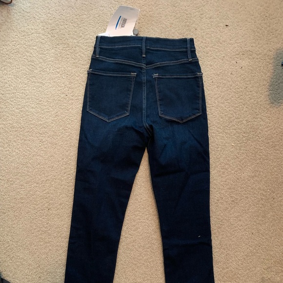 NWT Frame Ali Le Pixi High Rise Cigarette Jeans Dark Wash w. Stirrups - Picture 2 of 5